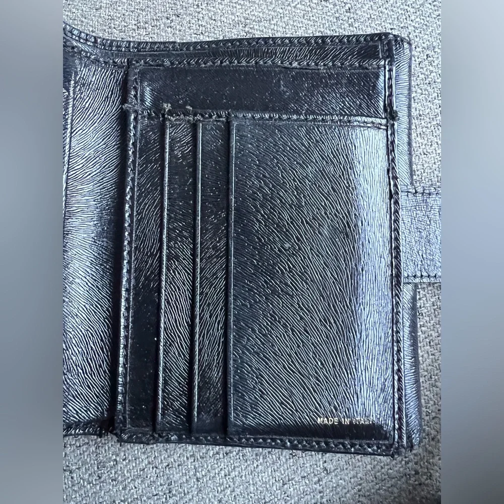 Fendi Black leather compact wallet